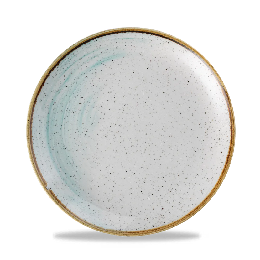 Churchill Stonecast Accents Duck Egg Evolve coupe bord – lichtblauwe stoneware plaat voor de horeca