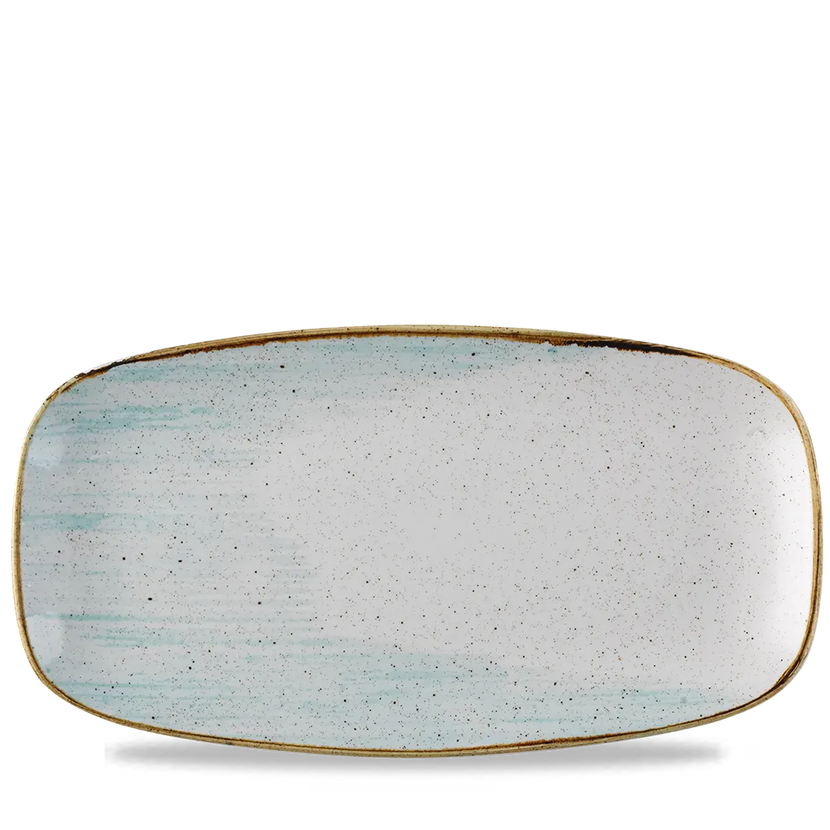 Churchill Stonecast Accents Duck Egg Chefs langwerpig bord – lichtblauwe keramische plaat