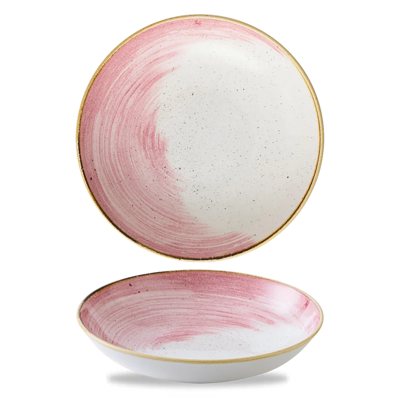 Churchill Stonecast Accents Petal Pink Evolve coupe kom 24,8 cm – roze stoneware pastabord