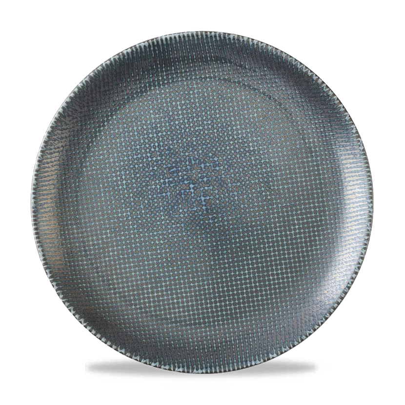 Churchill Astro Metallic Blue coupebord Ø 28,8 cm – porseleinen bord met metallic glazuur voor restaurants