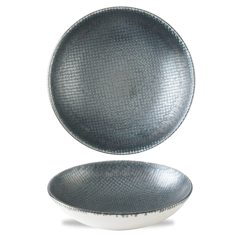 Churchill Astro Metallic Blue coupekom Ø 24,8 cm – porseleinen kom met metallic glazuur voor restaurants
