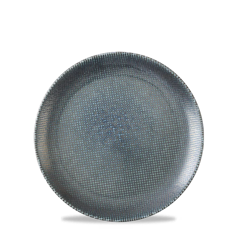 Churchill Astro Metallic Blue coupebord Ø 16,5 cm – porseleinen bord met metallic glazuur voor horeca