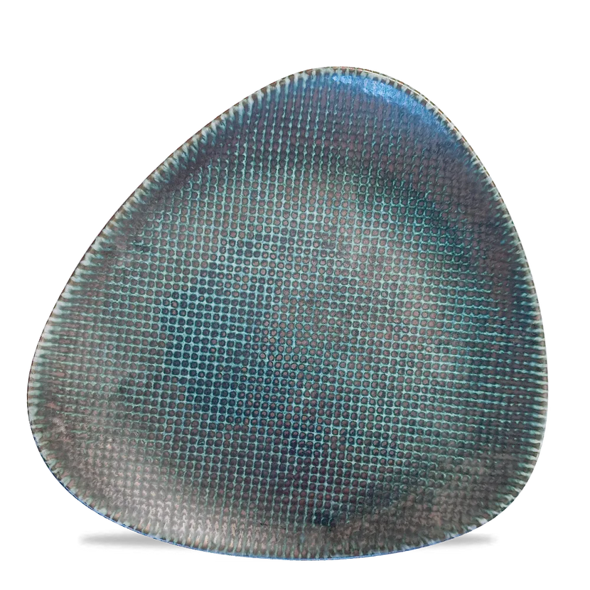 Churchill Astro Metallic Blue lotusbord Ø 28,5 cm – porseleinen bord met metallic glazuur voor restaurants