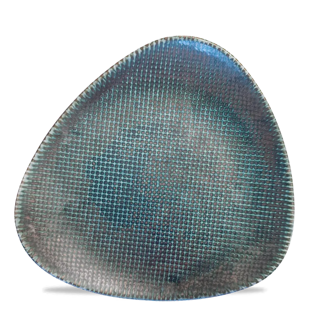Churchill Astro Metallic Blue lotusbord Ø 28,5 cm – porseleinen bord met metallic glazuur voor restaurants