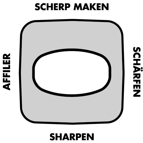 EMGA Slijpstaal fijn 26 cm 4483/26 detailfoto – fijne vertanding voor scherpe keukenmessen