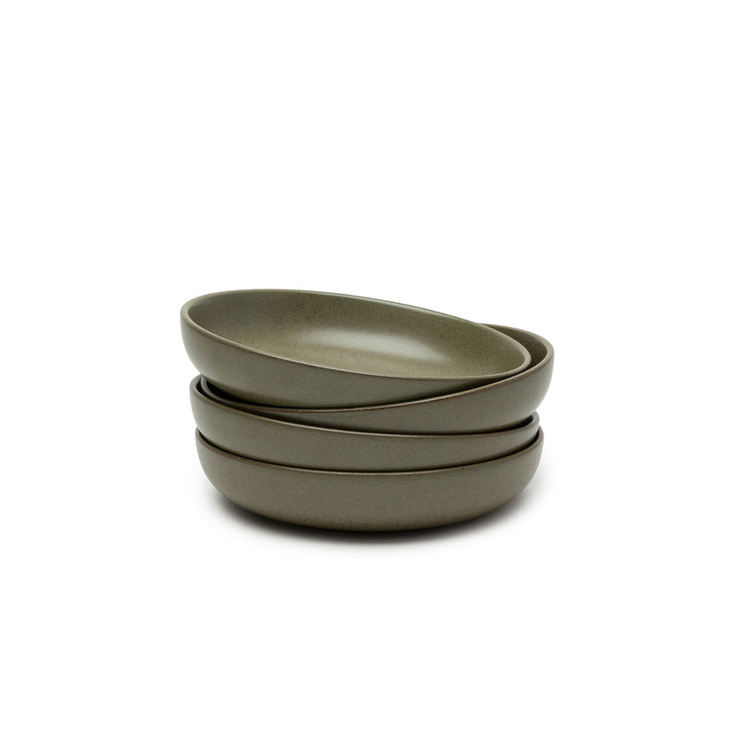 Serax Surface diep bord M Camo Green 19x19x4 cm – groen servies voor soep en pasta