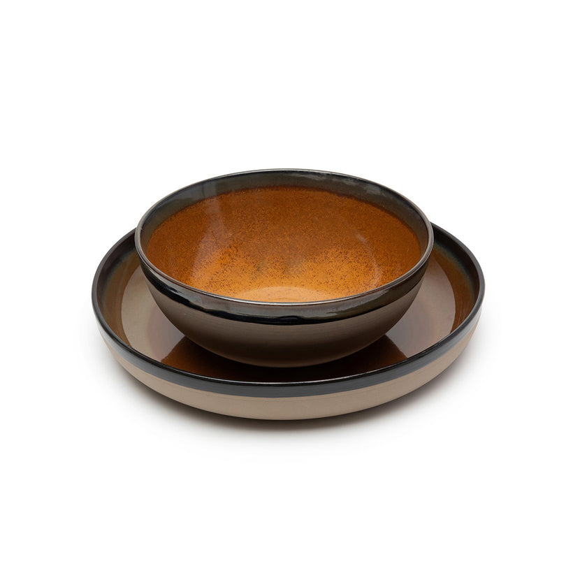 Serax Surface serveerbord roestbruin H 5,5 cm – diep serveerbord voor buffet en horeca