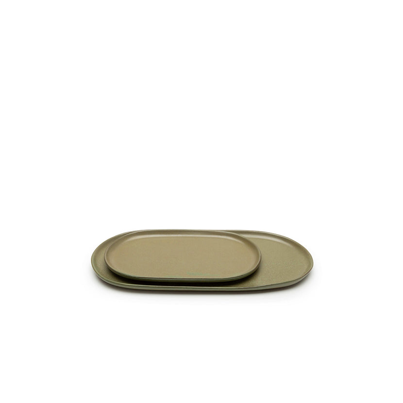Serax Surface tapasbord camogroen 35,5 cm – langwerpig serveerbord voor bistro en horeca