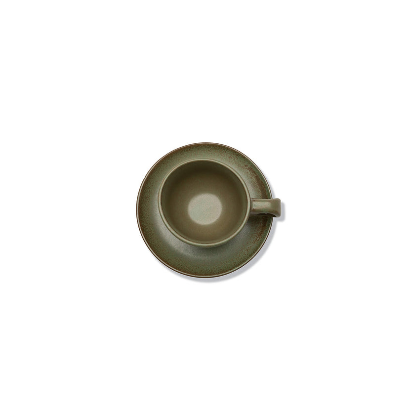 Serax Surface koffiekop met schotel camogroen 13 cm – koffieservies voor restaurant en hotel