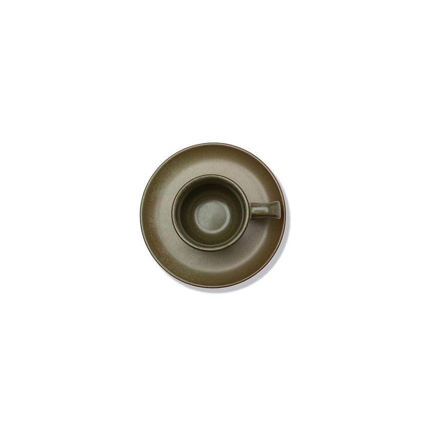 Serax Surface espressokop met schotel camogroen 13 cm – espressoservies voor restaurant en bar
