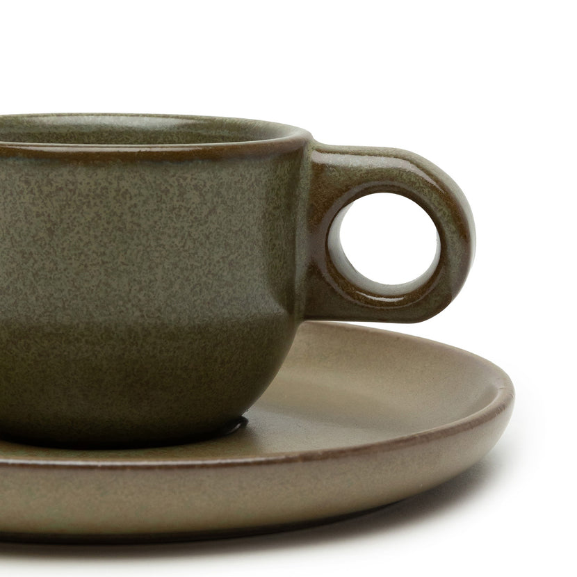 Serax Surface espressokopje en schotel groen Ø 13 cm – strak koffieservies voor de horeca
