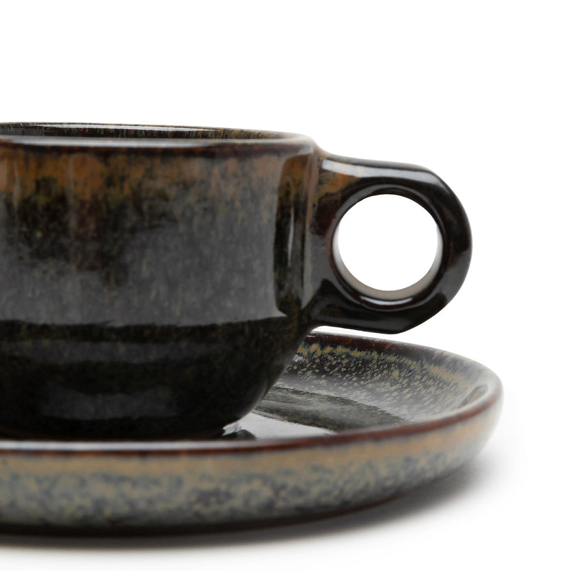 Serax Surface espressokopje en schotel grijs Ø 13 cm – modern koffieservies voor de horeca