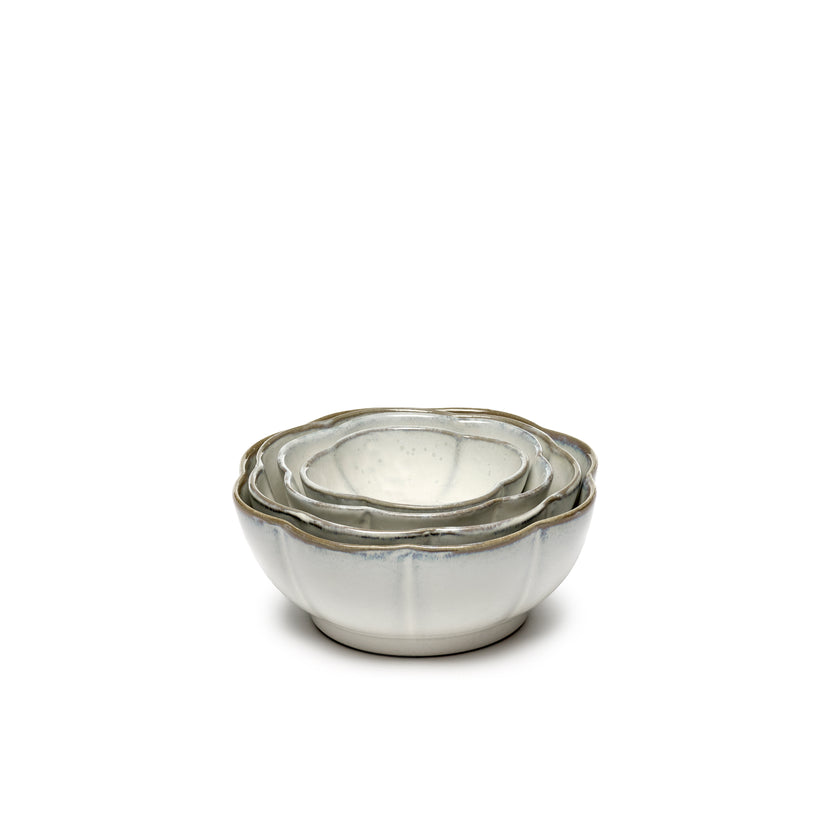 Serax Inku geribbelde kom S wit 9 cm – wit schaaltje voor sauzen en amuses