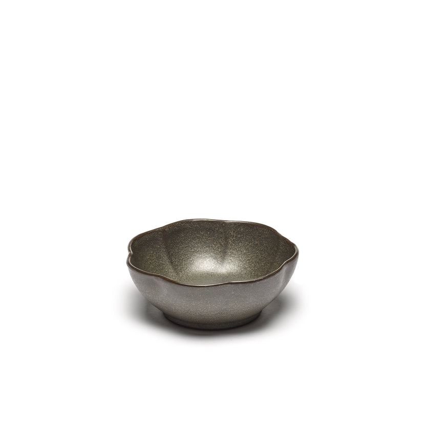 Inku Bowl Ribbed L Green L 13 W 13 H 5 cm 8/Box – Serax