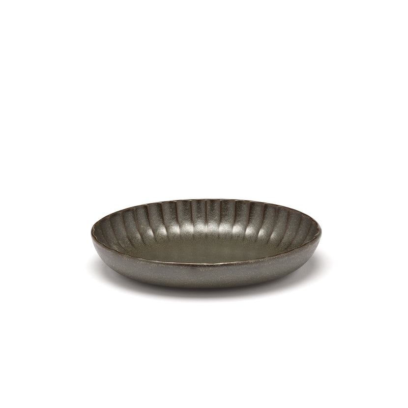 Inku Serving Bowl Oval S Green L 19 W 13 H 3.7 cm 4/Box – Serax