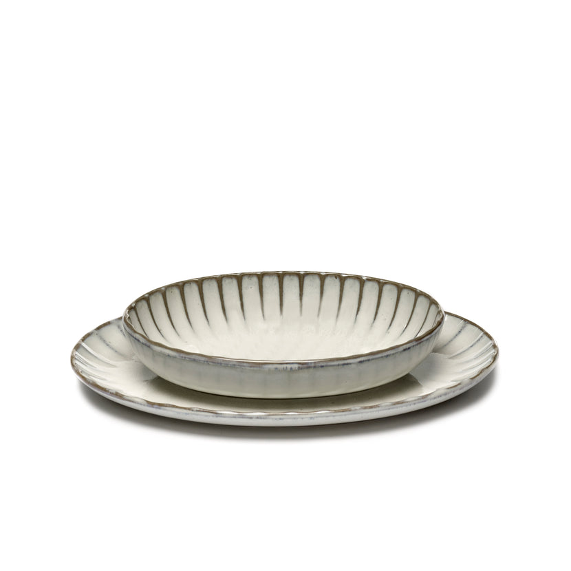 Serax Inku ovale serveerschaal S wit 19 x 13 cm – kleine serveerkom voor restaurant en horeca