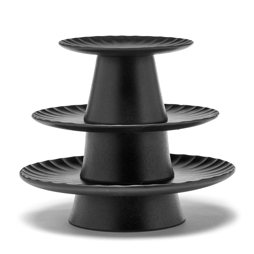 Serax Inku taartplateau L zwart 24 cm – zwart taartplateau voor patisserie en café