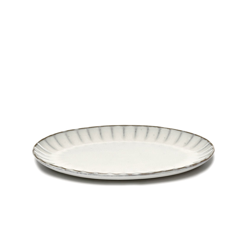 Inku Oval Plate S White L 25 W 17.5 H 1.7 cm 4/Box – Serax
