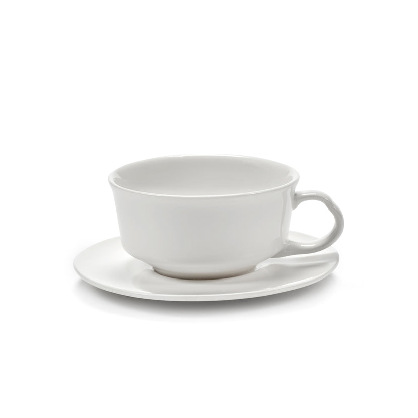 Serax Silhouette schotel espressokop wit – zijaanzicht van de porseleinen schotel