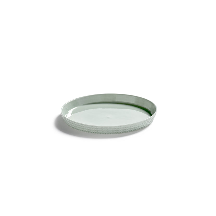Serax Nido bord met opstaande rand M groen Ø 16 cm – klein bord voor restaurant en hotel