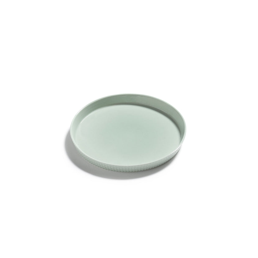 Serax Nido bord M groen H 1,6 cm – bord met opstaande rand voor fine dining
