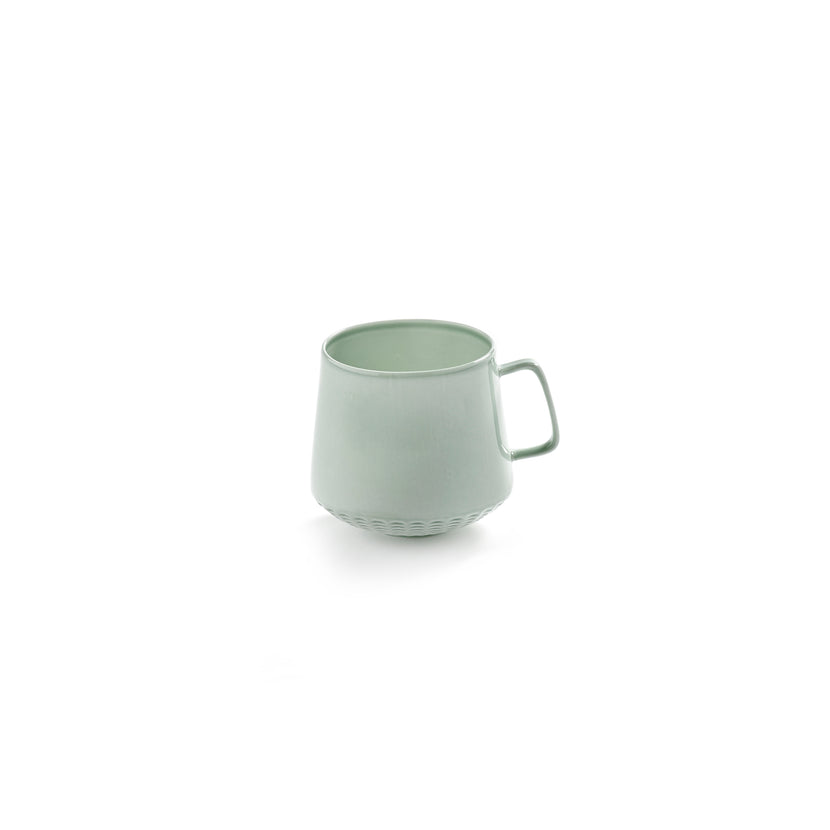 Serax Nido cappuccinokop groen – zijaanzicht van de groene koffiekop voor restaurants