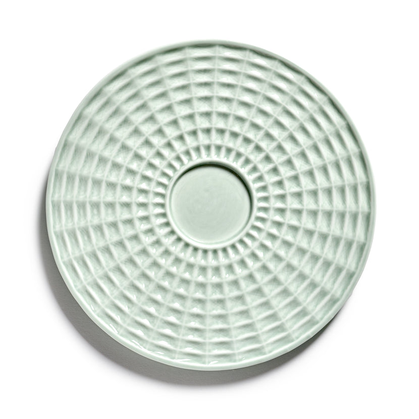 Serax Nido schotel cappuccino groen – strak koffieservies voor hotel en restaurant