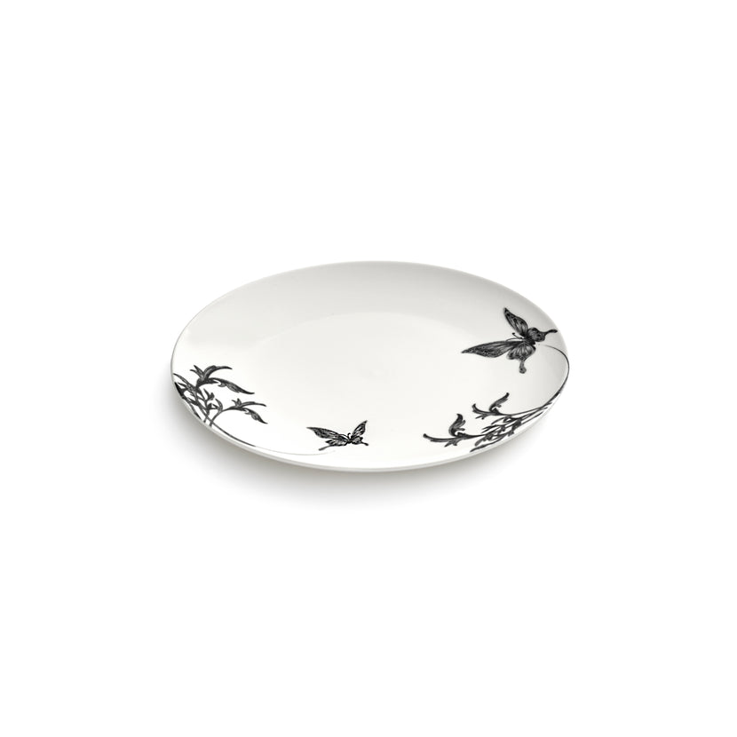Serax Tomorrowland bord S Butterfly Ballet – porseleinen bord met vlinderprint voor de horeca