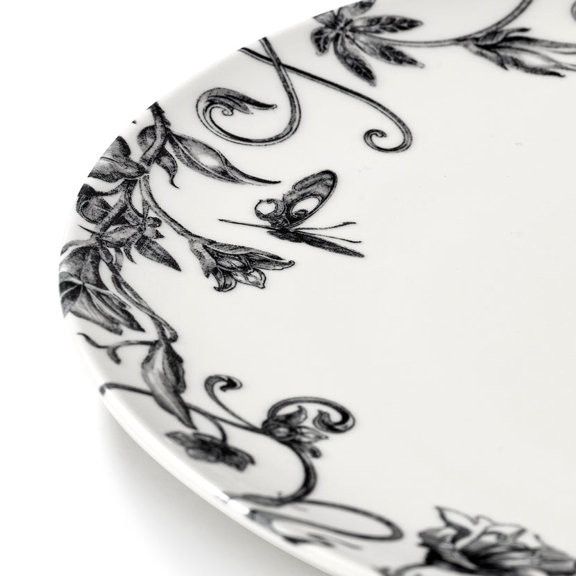 Serax Tomorrowland bord M Floral Fantasy – detailfoto van de bloemenprint op porselein
