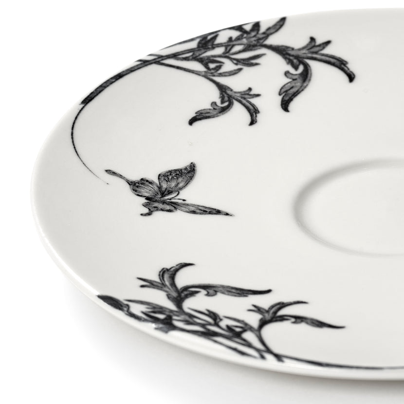 Serax Tomorrowland schotel cappuccinokop Butterfly Ballet – detailfoto van de vlinderprint