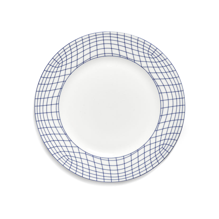 Nido Plate M White-Blue L 24 W 24 H 1.6 cm 4/Box – Serax
