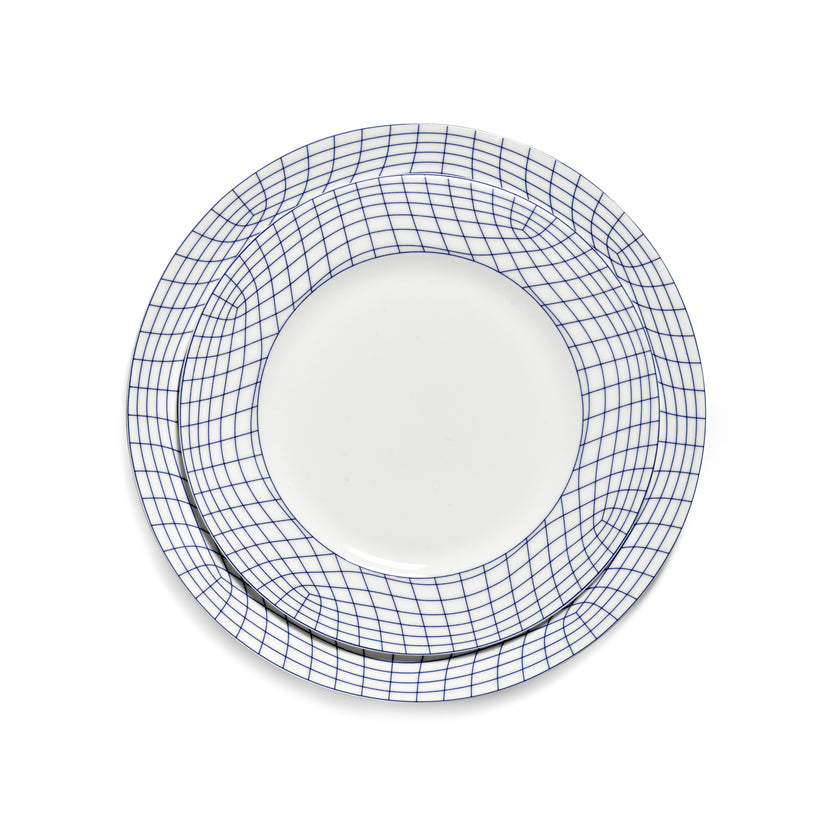 Serax Nido bord medium wit-blauw – blauw-wit serviesbord voor hotel en restaurant