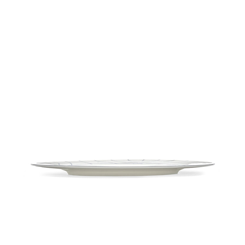 Serax Nido bord 02 L wit-blauw 29 cm – blauw-wit serveerbord voor restaurants