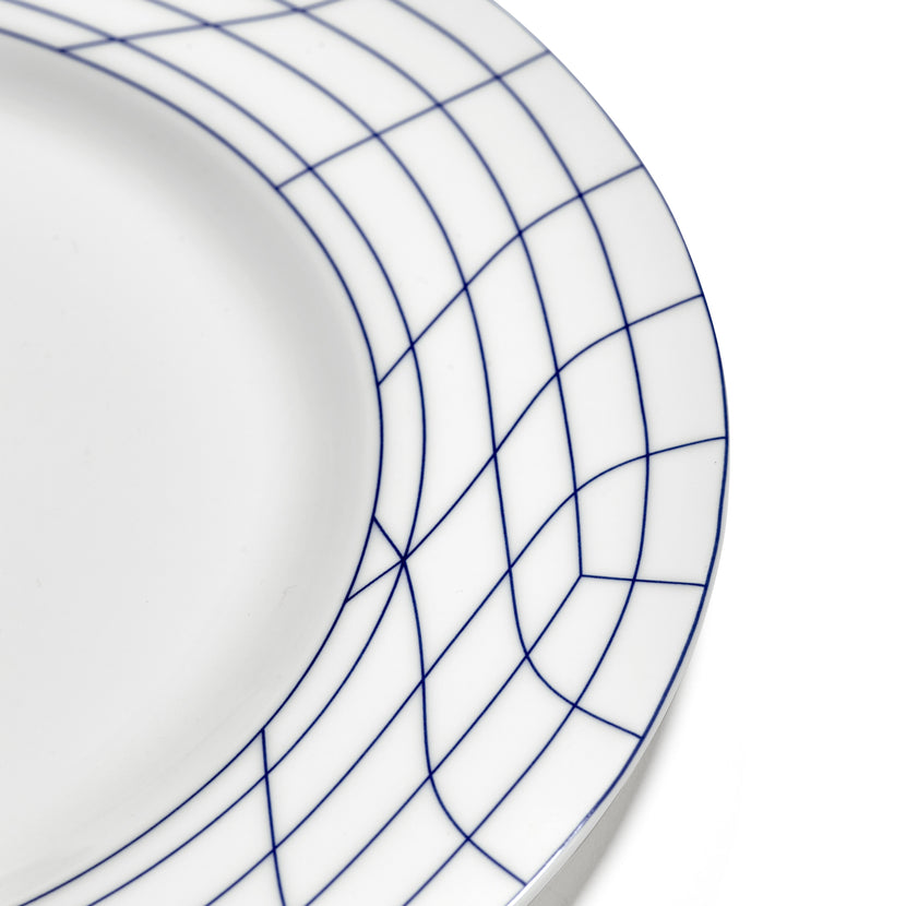 Serax Nido bord 02 L wit-blauw 29x29 cm – gekleurd dinerbord voor fine dining