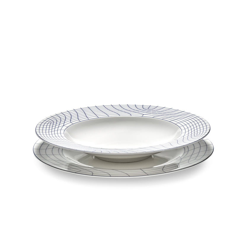 Serax Nido bord 02 groot wit-blauw – blauw-wit servies voor hotel en restaurant