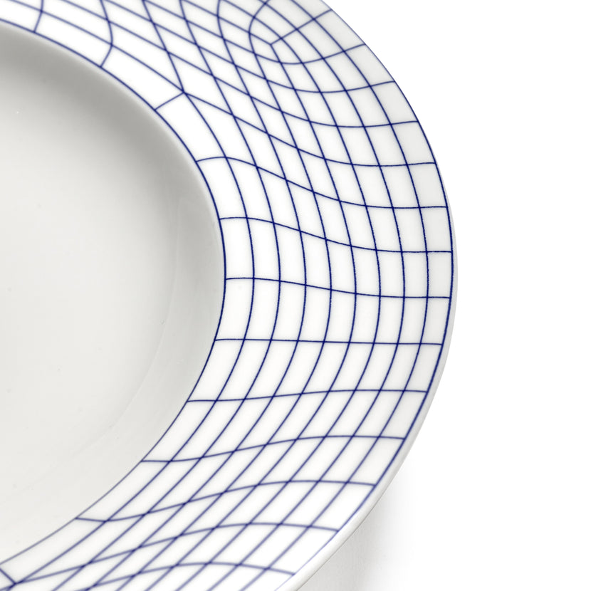 Serax Nido diep bord L wit-blauw 28x28x5 cm – soepbord voor restaurant en catering