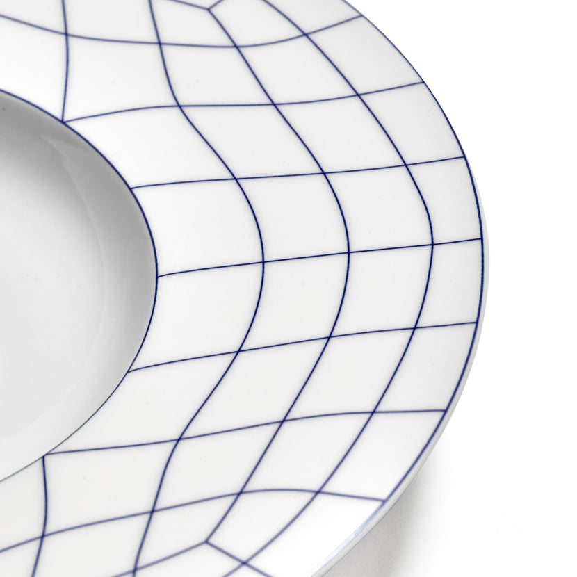 Serax Nido soepbord wit-blauw Ø 28 cm – diep bord met brede rand voor restaurant