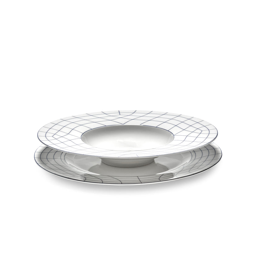 Serax Nido diep bord wit-blauw H 5 cm – serviesbord voor bistro en hotel