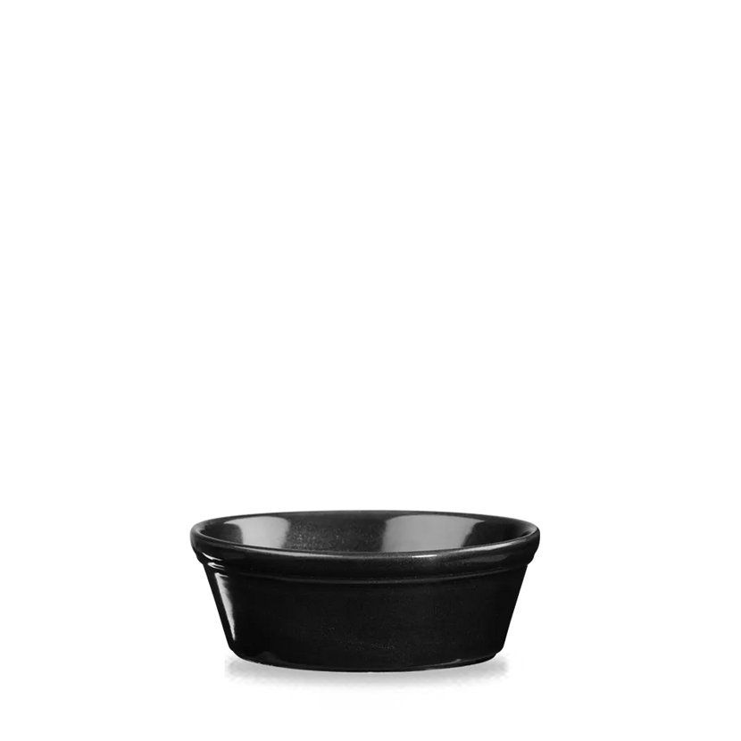 Churchill Metallic Black ovale pieschaal 15,2 x 11,3 cm – zwarte ovenschaal voor de horeca
