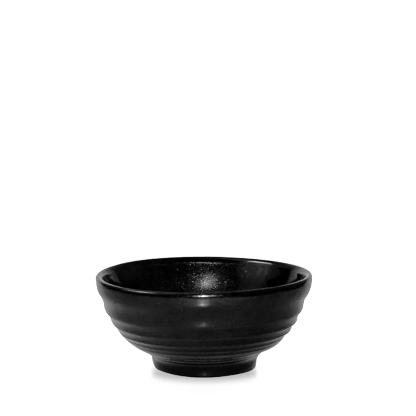 Churchill Metallic Black Ripple snackkom 280 ml – zwarte geribbelde kom voor snacks