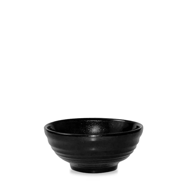 Churchill Metallic Black Ripple snackkom 280 ml – zwarte geribbelde kom voor snacks