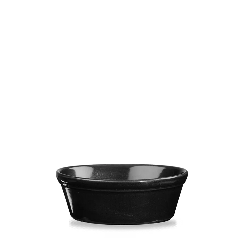 Churchill Metallic Black ronde pieschaal 13,5 cm – zwarte ovenvaste schaal voor restaurants