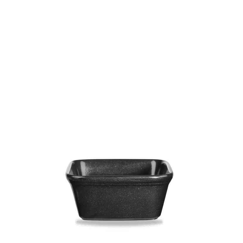 Churchill Metallic Black vierkante pieschaal 450 ml – zwarte ovenschaal voor de horeca