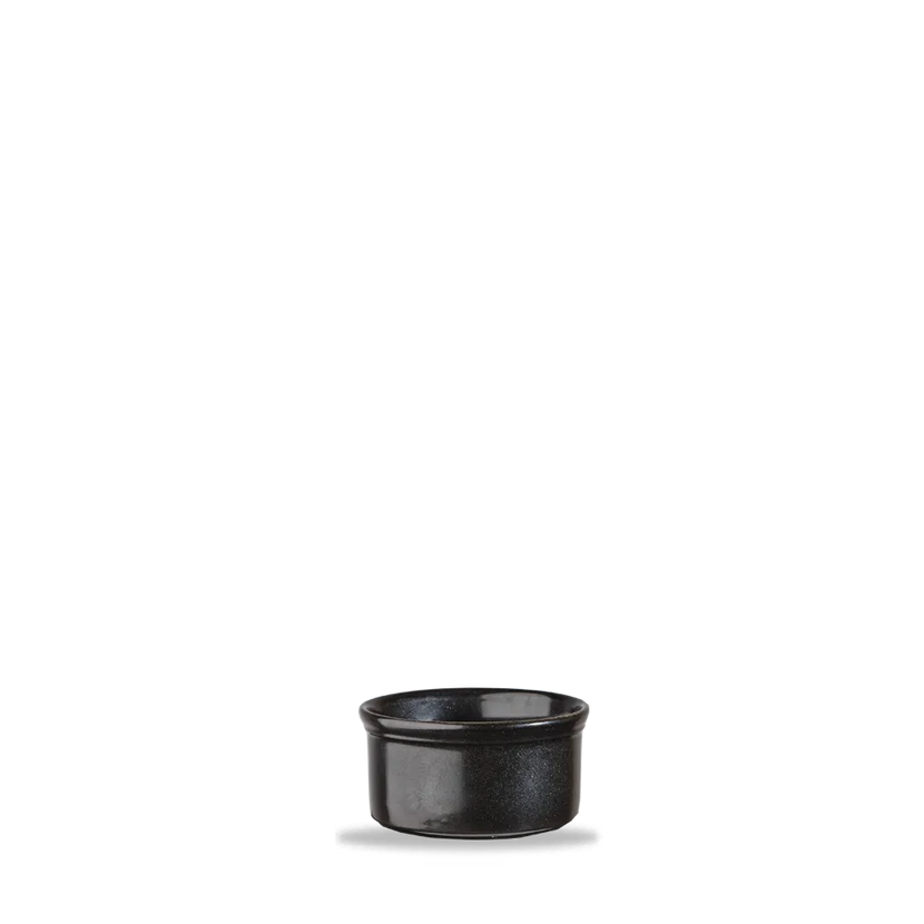 Churchill Metallic Black ramekin 7 cm – klein zwart ovenschaaltje voor sauzen en dips