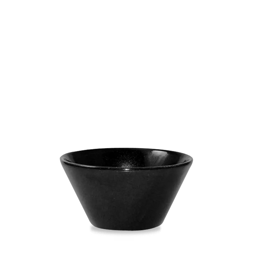 Churchill Metallic Black Zest snackkom 340 ml – zwarte serveerkom voor bar en restaurant