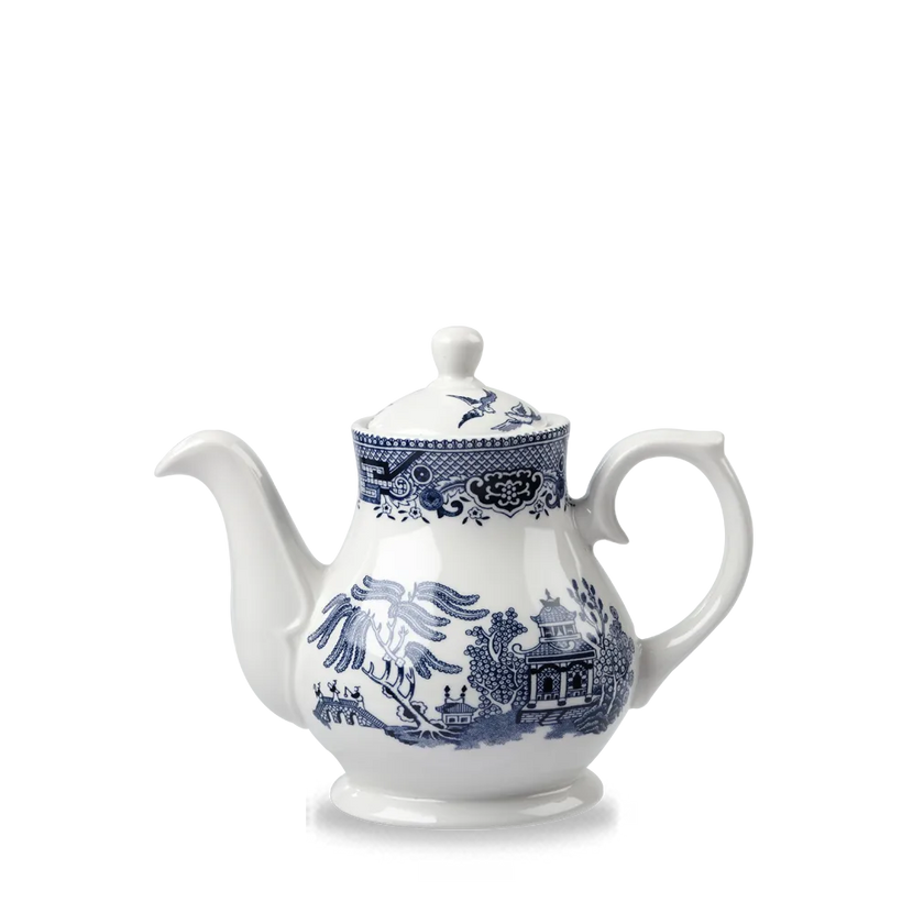 Churchill Blue Willow Sandringham thee- en koffiepot 420 ml – porseleinen pot met blauw decor