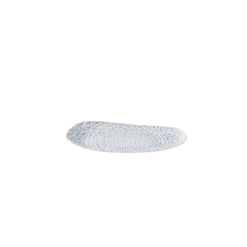Churchill Cascade Indigo ovaal bord 35 x 15 cm – indigoblauw porseleinen bord voor fine dining