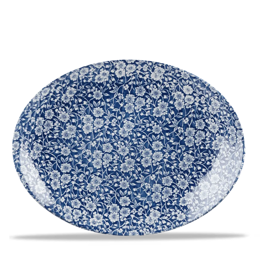 Churchill Victorian Calico Prague ovaal coupebord 31,7 cm – porseleinen bord met blauw decor