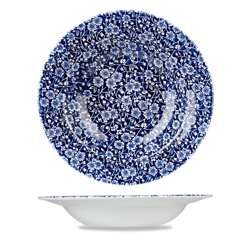 Churchill Victorian Calico Willow soepbord 24,9 cm – porseleinen soepbord met blauw decor