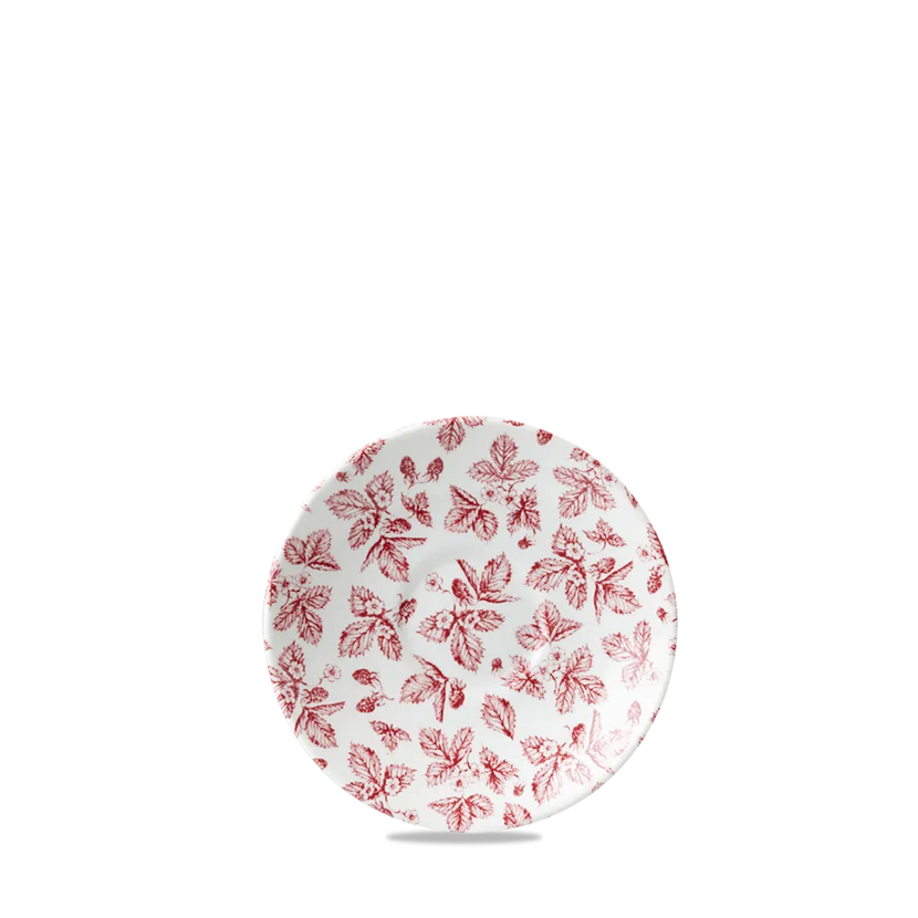 Churchill Cranberry Bramble Georgian theeschotel 14,1 cm – porseleinen schotel met rood bloemdecor
